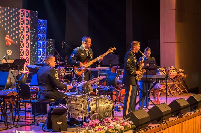 The Eighth Army Band will perform on stage during the Peace Festival for the Transformation of the DMZ at Camp Greaves in Paju City, Gyeonggi-do Province, on Oct. 27.