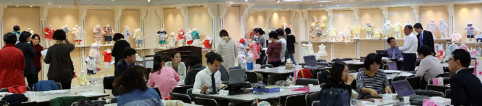A preview of new arrivals for next year’s spring and summer line-up is held at Agabang headquarters on October 21.