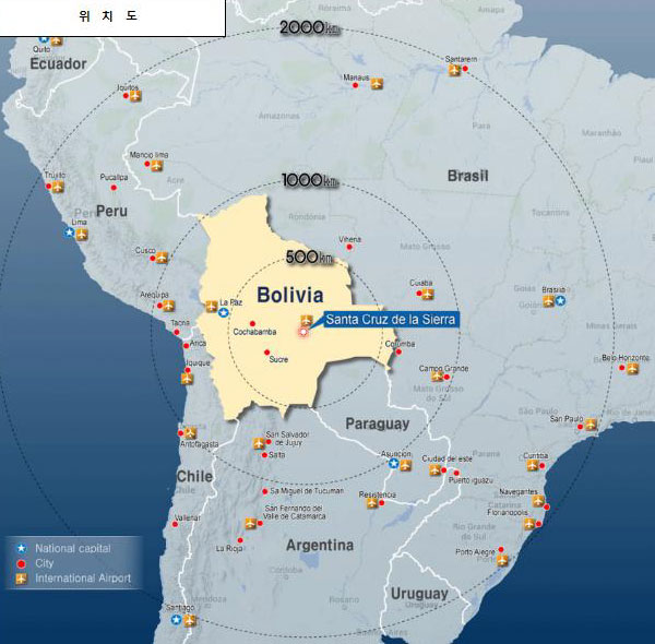 The KECC recently won an order for a basic plan implementation project at a new urban development site in Santa Cruz, Bolivia. (image from the Ministry of Land, Infrastructure and Transport)