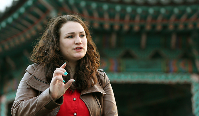 Carrie Wolk teaches U.S. history at the Democracy Prep Public School in Harlem, New York City. (photo: Jeon Han)