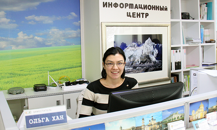 Han Olga from Kazakhstan works at the center to provide counselling and to help manage the place.
