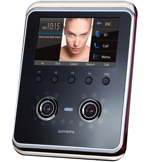 FaceStation, Suprema's human face recognition machine, uses adaptive infrared lights, a technology which shows a highly accurate recognition rate.