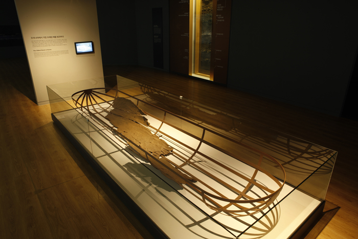 Part of a ship made during the Gaya period can be seen at the Gimhae National Museum.