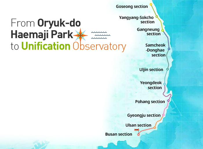The map of Haeparang Trail