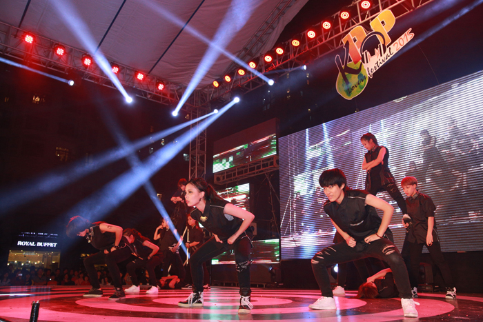 Members of an EXO fan club win the dance competition at the 2015 K-Pop Lovers Festival in Hanoi.