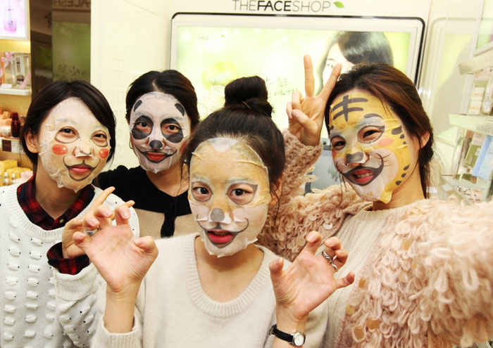 Faceshop's animal-themed skincare face masks are particularly popular among Chinese tourists.