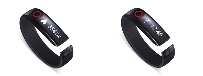 The Lifeband Touch, a wristwatch-shaped wearable smart device developed by LG, informs its user of how many calories have been consumed while exercising. 