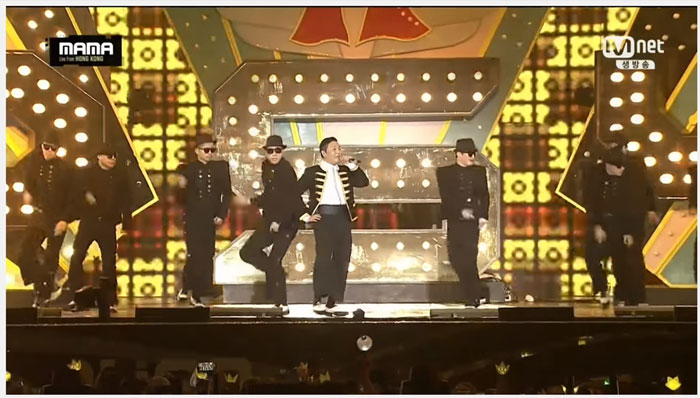 Psy performs ‘Napal Baji’ and ‘Daddy’ live at the Mnet Asian Music Awards (MAMA) in Hong Kong on Dec. 1.