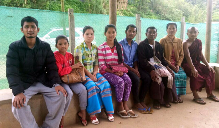 Family members of Khin Nyunt and Ayenai are some of the refugees who will resettle in Korea. The photo shows family members in a refugee camp in Myanmar.