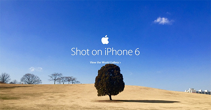 지난 3월 애플은 ‘아이폰6로 사진을 찍다(Shot on iPhone6)’ 캠페인을 진행하며 자사 메인 홈페이지를 ‘나홀로나무’ 사진으로 올렸다. (애플 홈페이지 캡쳐)