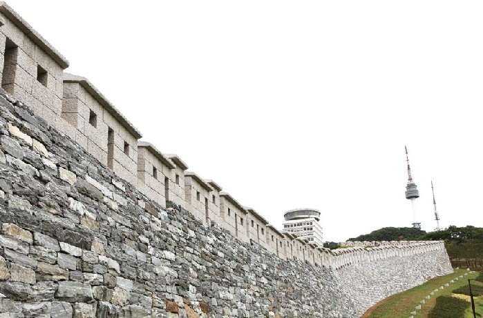 A portion of the Seoul Fortress Wall beneath N Seoul Tower