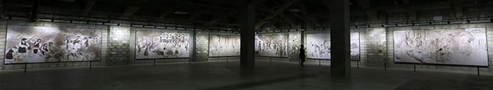  (Top) The church at the Sinri St. Daveluy Historic Site in Dangjin, Chungcheongnam-do. (Bottom) Paintings containing the history of the spread of Catholicism in the area and the persecutions that followed, in the memorial dedicated to St. Daveluy. (photos: Jeon Han) 