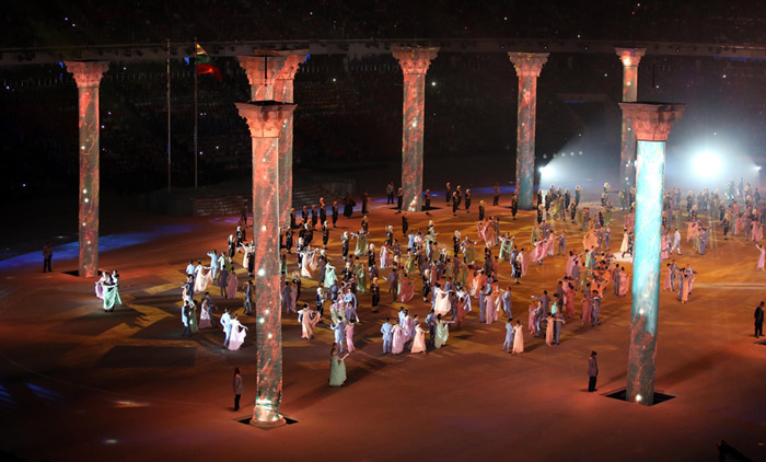 Performers stage a scene from “War and Peace,” originally written by Leo Tolstoy, during the opening ceremony on February 7. (Photo courtesy of the Korean Olympic Committee)