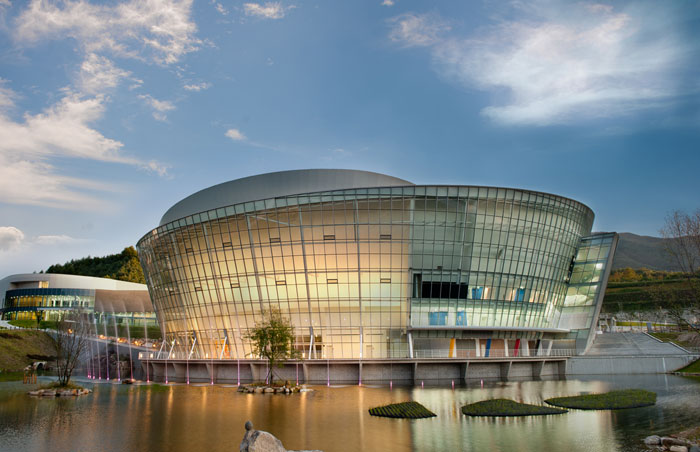 The Taekwondowon opened on September 4 as a shrine for the martial art of 80 million adherents worldwide. The above image is of the T1 Arena where taekwondo matches are held.