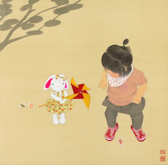 (Top) 'The Middle Way of the Jeju Life' ('济州生活的中道) is by Lee Wal Chong. (Bottom) 'Interest' (关心)' is by Kim Hyun-jung.