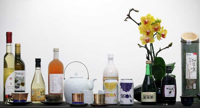 Traditional alcoholic beverages are on exhibit at the Sool Gallery in Insadong, downtown Seoul. 
