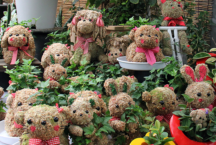 Animal-shaped topiary are made of moss and are popular amongst children. They help purify the air and maintain proper humidity. (photo: Limb Jae-un)