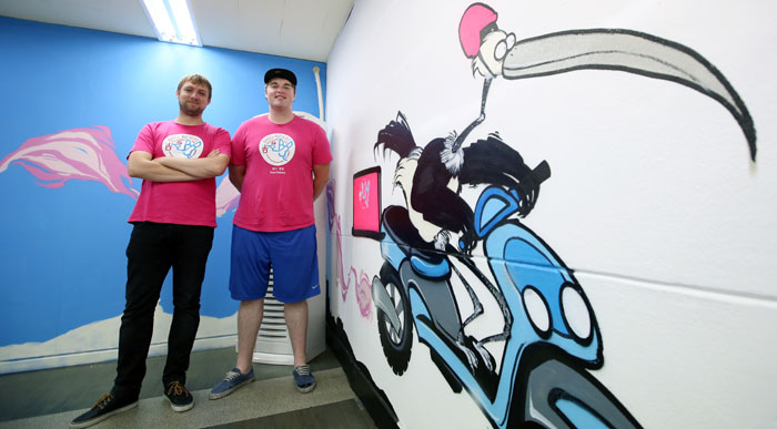 Zachary Marble (right) and Ben Hough are the co-founders of Bird Riders Food Delivery.