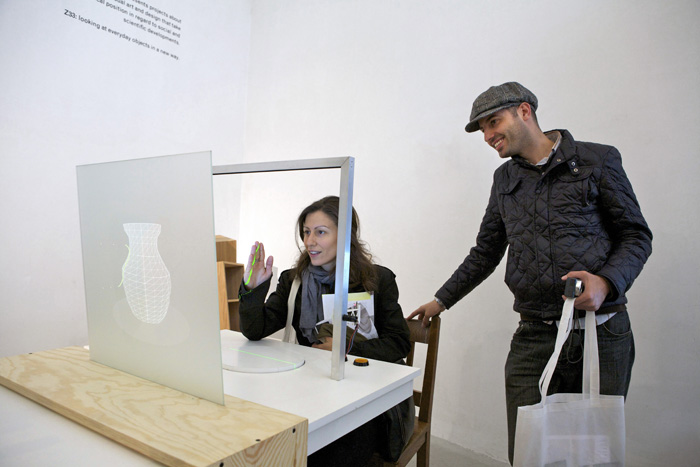 The art team Unfold installs its work.