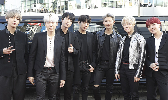 BTS is the only Asian act invited to the 2017 American Music Awards in Los Angeles on Nov. 19. From left are V, Suga, Jin, Jungkook, RM, Jimin and J-Hope.