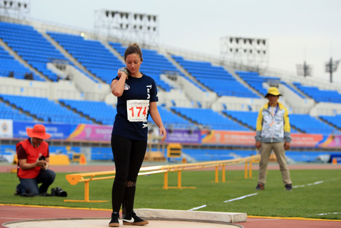 U.S. Army Sergeant Elizabeth Wasil gets ready to put on Oct. 4 at the 2015 CISM World Games currently underway in Mungyeong.