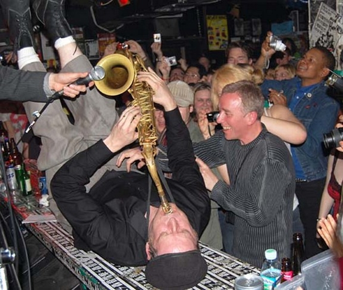 When New York ska band the Slackers played in Skunk in 2007, the barrier wasn't much help when saxist Dave Hillyard was grabbed by fans.