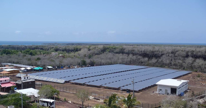  The construction of a solar energy power plant on Santa Cruz Island in the Galápagos Islands is recently completed. 
