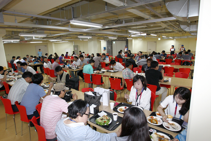 The cafeteria at the athletes' village can serve 3,500 people at once and will offer a range of menu items, including Korean cuisine and halal food.