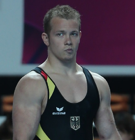 Gymnast Fabian Hambuechen prepares to compete at the Gwangju Summer Universiade. He won a gold medal in the horizontal bar on July 7.