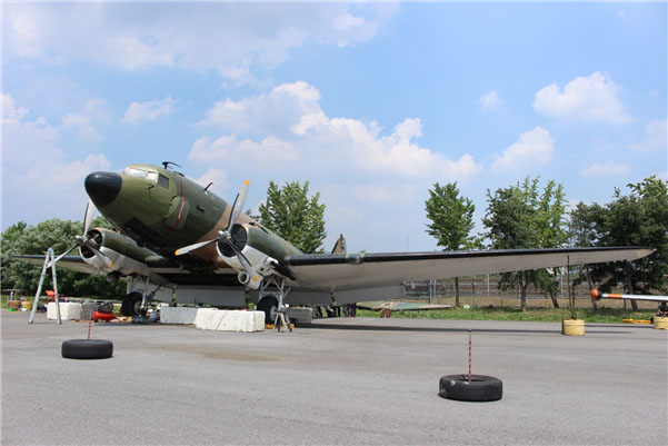 Key officials from the provisional Korean government in exile in Shanghai boarded a C-47 for their return trip to Korea. A similar C-47 stands on the grounds of a park in Seoul.