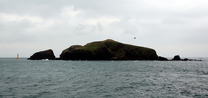 (Top) Bamseom Island, an uninhabited bar under the Seogang Bridge, in the middle of the Hangang River in Seoul, is now a habitat for migratory birds. (Bottom) A photo of Chaguido, a deserted rock, is taken from Gosan-ri on Jeju Island. 
