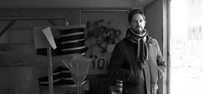 Paul Kajander poses for a photo at his studio in Sinsa-dong, southern Seoul. 