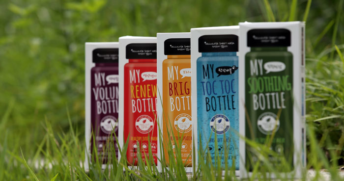 Bottle-shaped face masks contain sheets that have 'whitening, soothing, brightening and rejuvenating' functions.