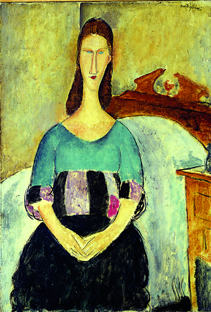 'Jeanne Hébuterne, assise.'
