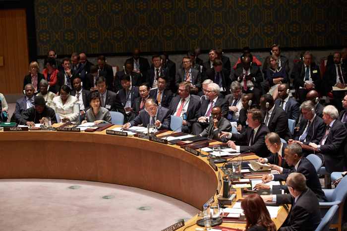 President Park Geun-hye listens to presentations during the Security Council Summit at U.N. headquarters in New York on September 24. (photos: Cheong Wa Dae) 