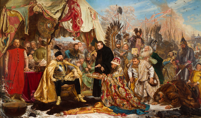 JanMatejko portrays Polish history in his work 'Stefan Batory at Pskov'(1870-1872).