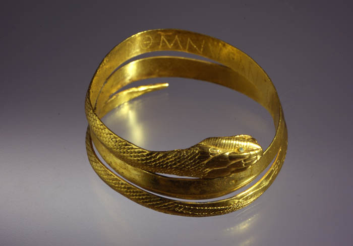 A snake shaped bracelet is found in Pompeii. 