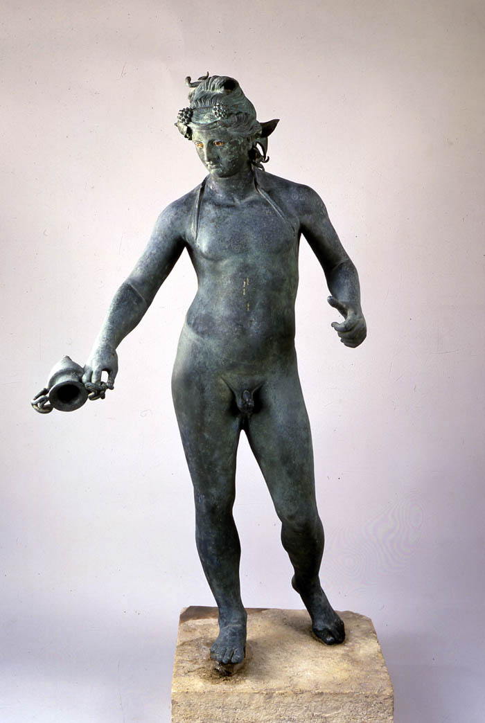 A bronze statue of Bacchus, the god of agriculture and wine. 