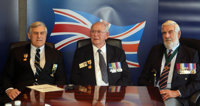 (From left) Frank Fallows, Derek Kinne and William Speakman are Commonwealth veterans who fought in the Battle of Kapyong and the Battle of Imjin in 1951 during the Korean War. William Speakman will visit Korea this year between April 20 and April 25.
