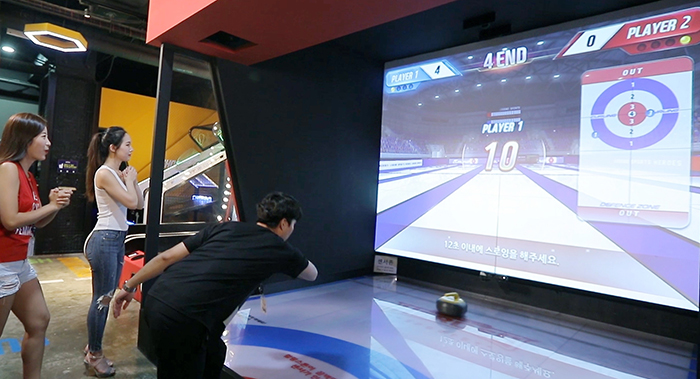 At indoor screen sports centers, people can curl in short sleeves because it doesn’t require any ice. (Legend Heroes Sports)