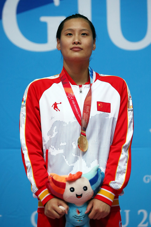 Lu Ying from China has become a two-time gold medalist at the 2015 Gwangju Summer Universiade.