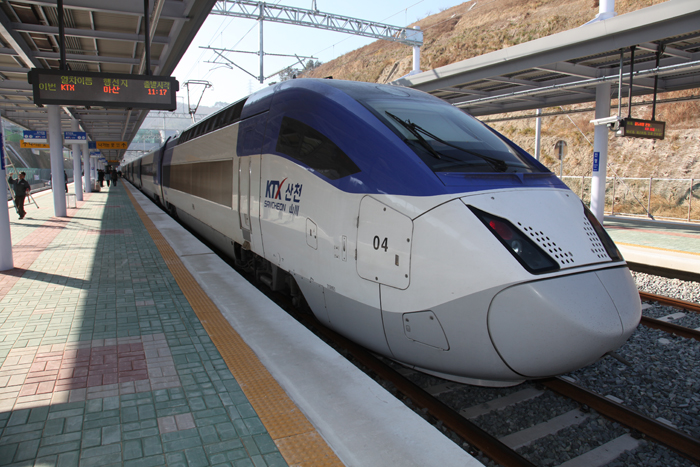Gimhae International Airport (top) and the KTX railway station are some of the major transportation points near Gimhae.