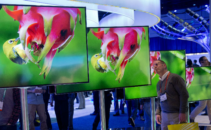  Ultra HD TVs are on display at CES 2013 in Las Vegas. (Photo: Yonhap News) 