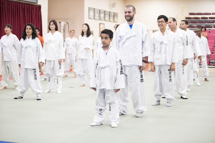 In August 2014, participants practice taekgyeon, a traditional martial art listed as a UNESCO Intangible Cultural Heritage item. As part of the government's new cultural promotion program, people will be able to explore historical sites listed as UNESCO World Heritage sites and experience aspects of traditional Korean culture that have been designated as UNESCO Intangible Cultural Heritage items. 