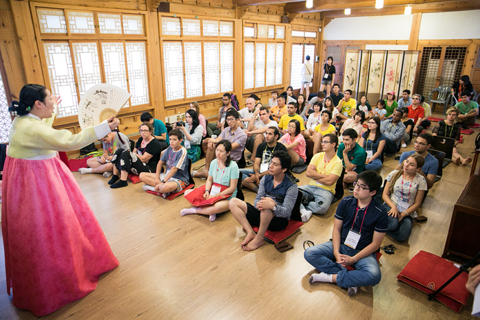 People enjoy pansori, a traditional narrative epic song, in July 2014. Pansori is included on the list of UNESCO Intangible Cultural Heritage items. 