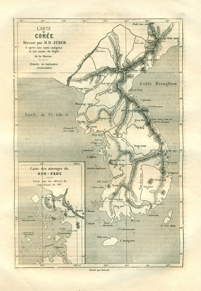 A map of Korea published in in the periodical <i>Le Tour du monde </i>