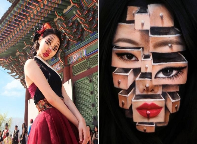 NY-based Korean American artist uses body, face as canvases