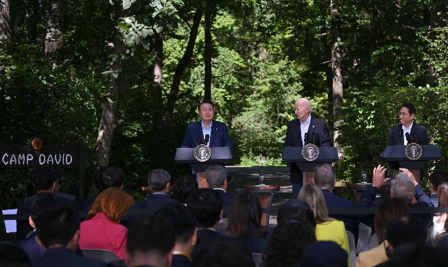 Remarks by President Yoon Suk Yeol in Joint Press Conference following the Trilateral Leaders’ Summit at Camp David