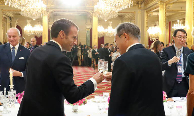 Remarks by President Moon Jae-in at State Dinner Hosted by French President Emmanuel Macron
