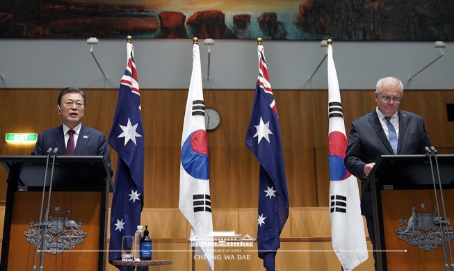 Remarks by President Moon Jae-in at Joint Press Conference Following Korea-Australia Summit